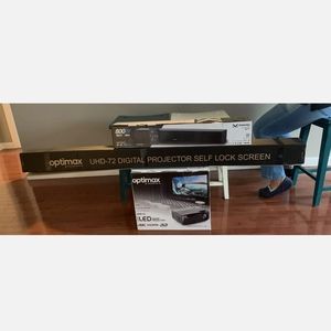 Optimax Projectors, Morentz Soundbar, Optimax Scre